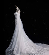 Elegant Mermaid Off The Shoulder White Wedding Dresses With Train Bridal Gowns